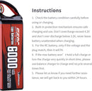 【Sunpadow】 4S Lipo Battery 14.8V 6000mAh 70C Soft Pack with XT90 Connector For RC Car