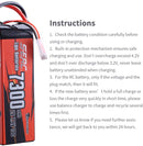 【Sunpadow】2S 7.4V Lipo Battery 7300mAh 70C Soft Pack with Deans T Plug for RC Vehicles Hobby