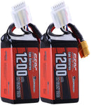 【Sunpadow】6S 22.2V Lipo Battery 1200mAh 120C Soft Pack with XT60 for RC Airplane 2 Packs (Buy One Get Two)