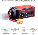 【Sunpadow】6S 22.2V Lipo Battery 1200mAh 120C Soft Pack with XT60 for RC Airplane 2 Packs (Buy One Get Two)