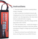 【Sunpadow】2S Lipo Battery 7.4V 7100mAh 70C Hard Case with Deans T Plug for RC Truck Hobby